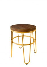 Taburete Bajo Lorex Circular Tono Amarillo