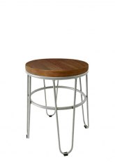 Taburete Bajo Lorex Circular Tono Plata Viejo Texturado