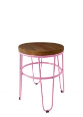 Taburete Bajo Lorex Circular Tono Rosa