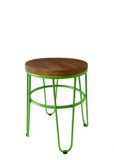Taburete Bajo Lorex Circular Tono Verde Manzana