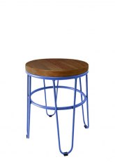 Taburete Bajo Lorex Circular Tono Azul Claro