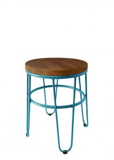 Taburete Bajo Lorex Circular Tono Turquesa