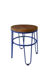 Taburete Bajo Lorex Circular Tono Azul Oscuro