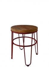 Taburete Bajo Lorex Circular Tono Bordo