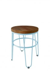 Taburete Bajo Lorex Circular Tono Celeste