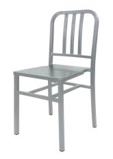 Silla Navy Metálica Tono Gris Plata Perlado