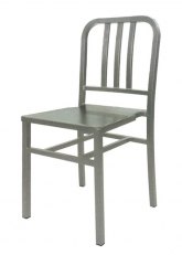Silla Navy Metálica Tono Plata Viejo Texturado