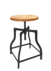 Taburete Fausto Madera Tono Gris Grafito