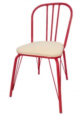 Silla Vermont Tapizada Tono Rojo